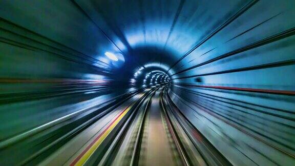 4k时间流逝地铁隧道快速速度