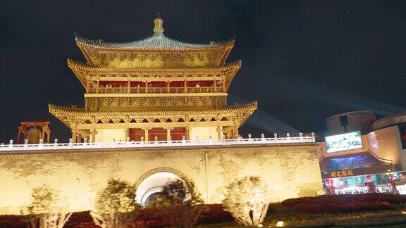 中国西安钟楼夜景