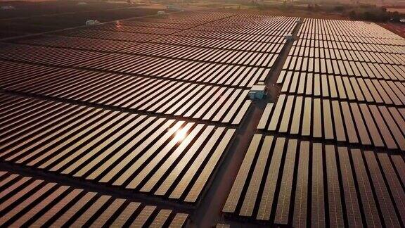太阳能农场替代能源日落时间