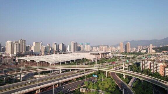 城市立体高架道路鸟瞰图