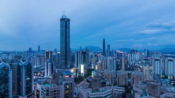 深圳华强北从黄昏到夜晚