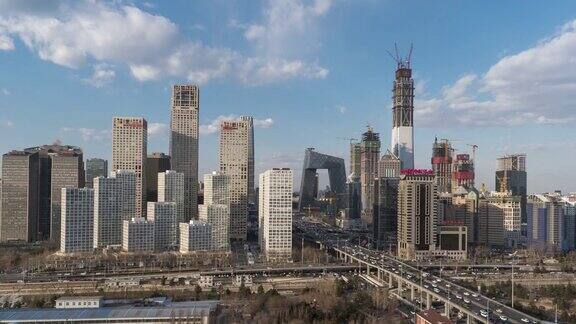 ZOBeijingUrbanSkylineinSunlight北京中国