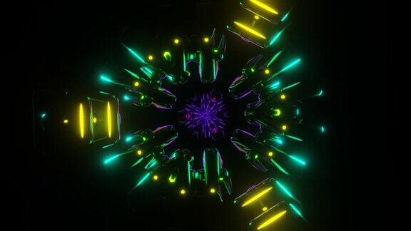 跳舞的节奏霓虹灯迪斯科在这个VJ循环背景
