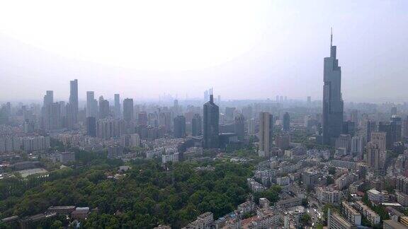 航拍南京城市建筑景观