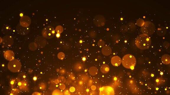 金色的Bokeh和星星节日闪耀的背景