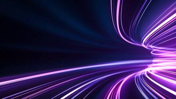 紫色高速光条纹背景-抽象数据传输带宽-可循环
