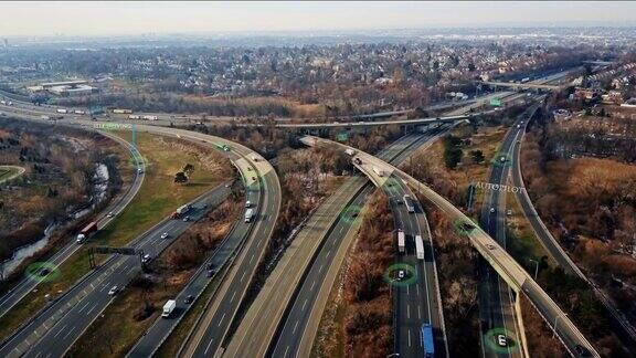 高速公路和自动驾驶自动驾驶仪自动驾驶汽车4K