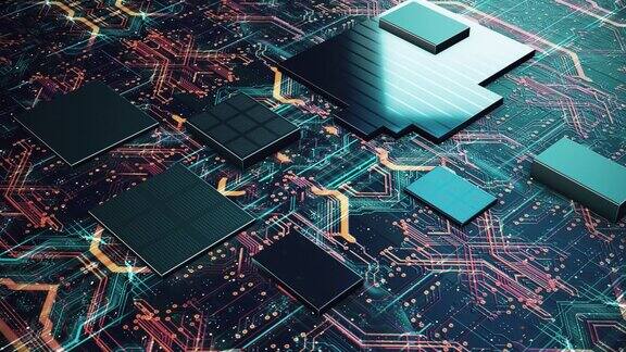 高级CPU处理器微芯片人工智能数字化过程