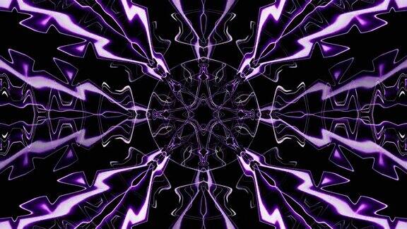 闪光紫色和蓝色霓虹灯几何抽象vj循环动画
