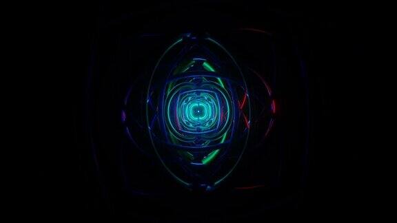 在无缝VJ循环上充满活力的霓虹灯迪斯科图案