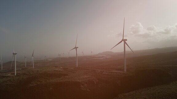 风车农场可再生能源风力发电机涡轮机