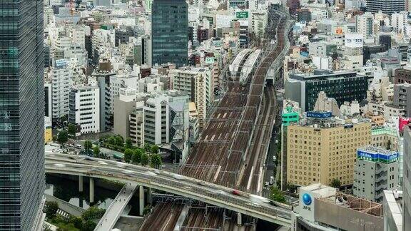 时间流逝-东京的高架视图