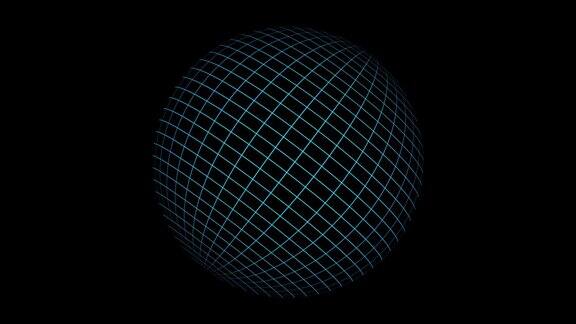 线框球体纹理背景带alpha频道的全球圆形网格正在运动