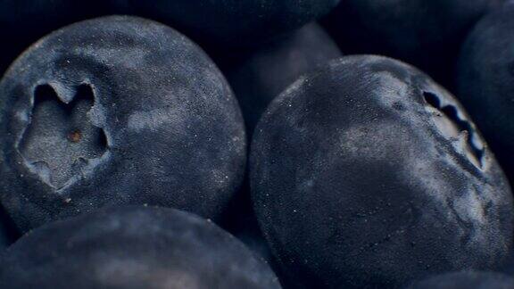微距摄影新鲜的蓝莓、葡萄、水果