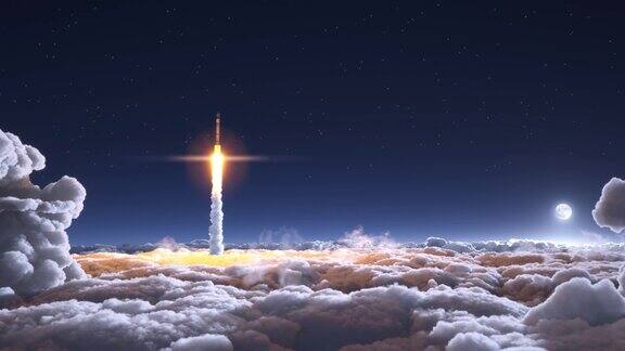 火箭穿过云层