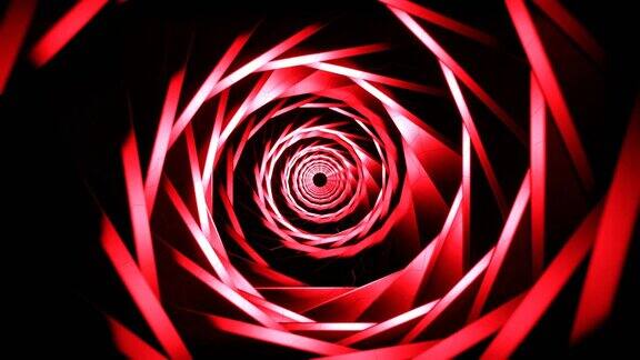 三维动画科幻隧道循环与抽象的螺旋设计背景