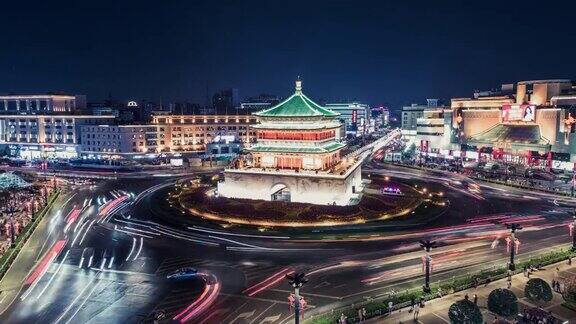 ZO高角度夜景钟楼陕西西安