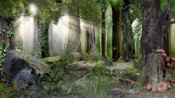 魔法童话森林与阳光4k