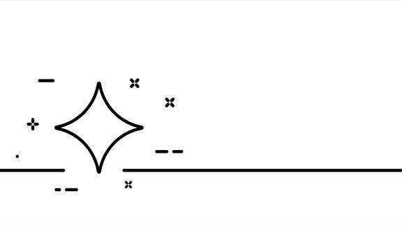 四边形的明星评论反馈评分闪烁的星星星空彗星尾巴夜晚睡觉的时间宇宙一条线绘制动画运动设计动画技术的标志视频4k