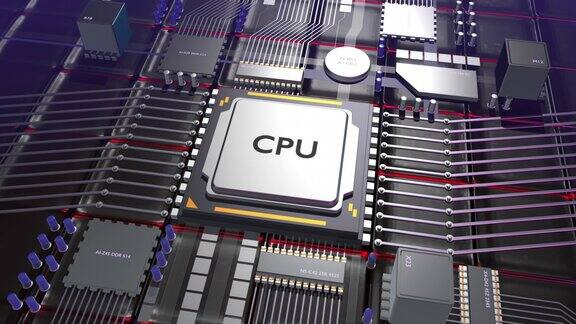 Cpu处理器在电路板上人工智能和神经网络