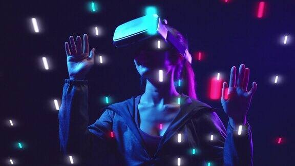 虚拟现实虚拟现实元世界游戏玩女人玩元世界虚拟游戏数字技术游戏控制与VR眼镜的网络空间背景