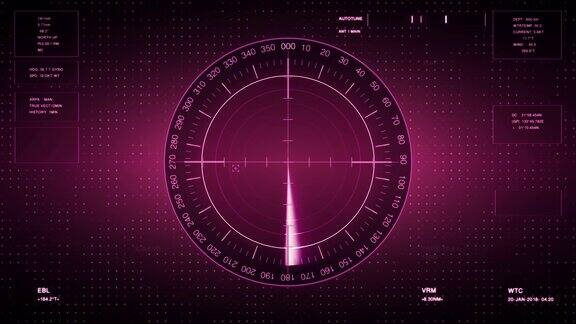 潜艇和舰艇的声纳屏幕雷达声纳与目标在地图上未来HUD导航显示器