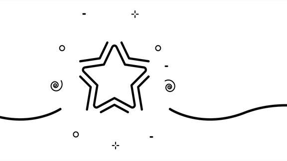 明星评级顾客比率闪光空间占星术天文学光顶部赢家奖杯反馈单线画动画运动设计动画技术的标志视频4k