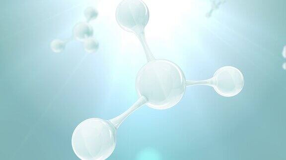 分子奶油分子的科学插图透明质酸护肤液广告胶原蛋白精华液滴与化妆品广告背景3d渲染