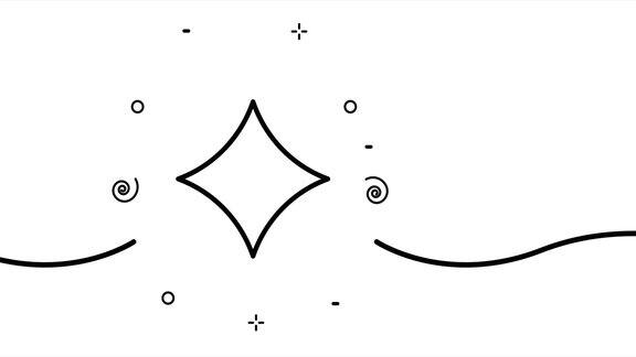 四个五角星创造艺术品发光闪光魔法反馈占星术天文学占星术创造力单线画动画运动设计动画技术的标志视频4k