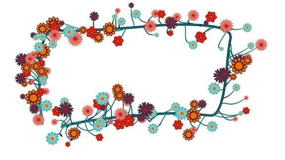 花卉装饰图案动画第18号花卉装饰画框