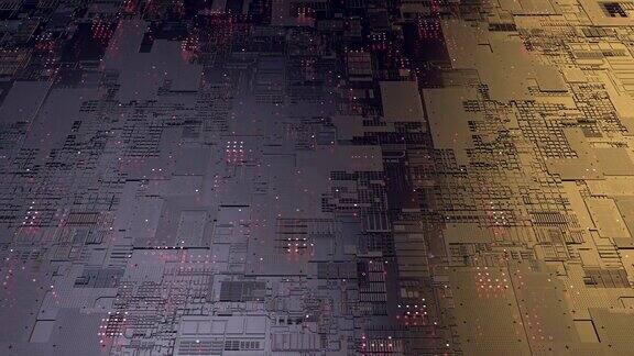 中央处理单元(CPU)3d渲染未来的电路板背景