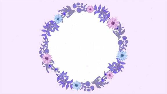复古的紫色浪漫的花框