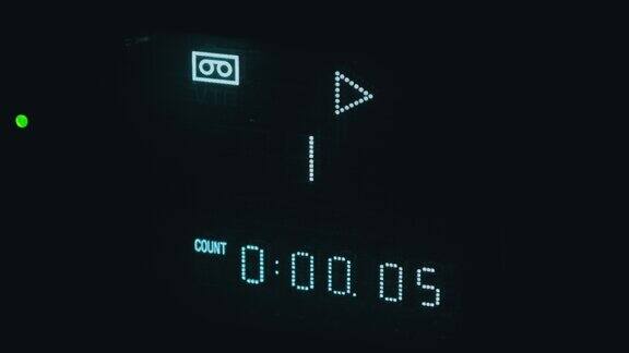 电子数字计数器上的录像机计数时间复古Led指示灯