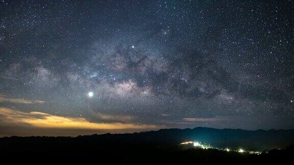 银河时光流逝和银河上的星空