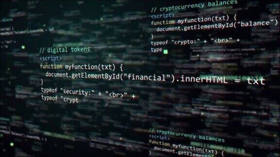 加密货币区块链脚本编码-循环4K镜头