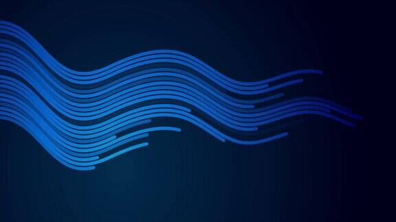 辉光蓝色最小波浪线抽象未来科技运动背景