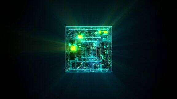 未来的中央处理器从内部发出能量射线