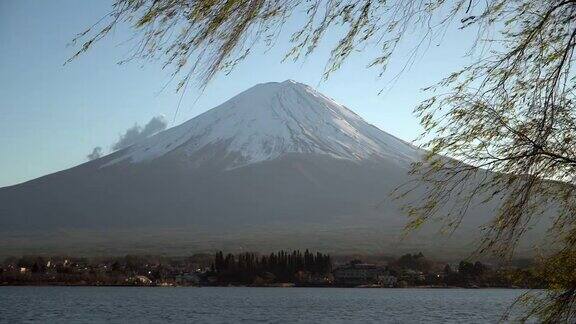 在川口湖的富士山