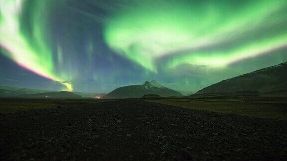 北极光(北极光)在冰岛的时间间隔