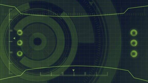 未来的数字HUD技术用户界面雷达屏幕与各种技术元素的商业沟通概念