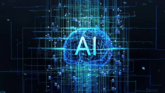 人工智能机器的数字大脑通过电子神经元的对称的信息和数据流