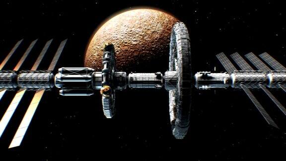 科幻星际飞船水星背景