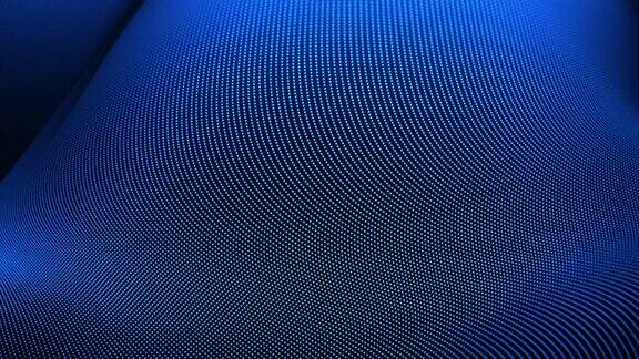 4K运动图形蓝色数字粒子波流数字空间抽象背景