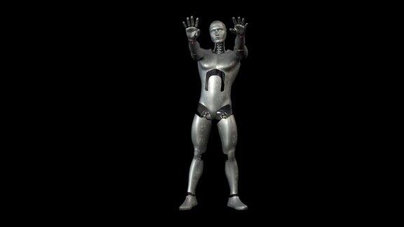 未来仿生半机械人让机器人跳舞亮度通道
