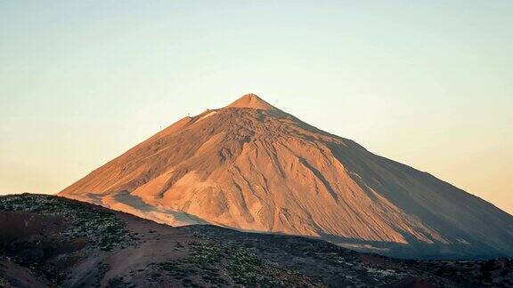 泰德特内里费加那利火山黎明的延时摄影