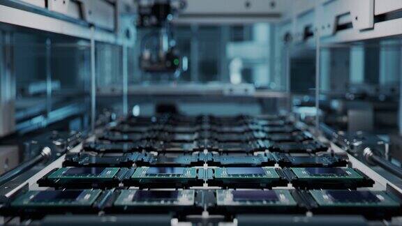 电子厂计算机处理器生产线的镜头芯片生产流程