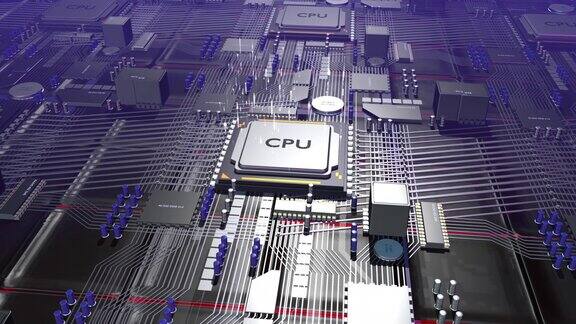 计算机CPU处理器3D动画数据传输人工智能技术