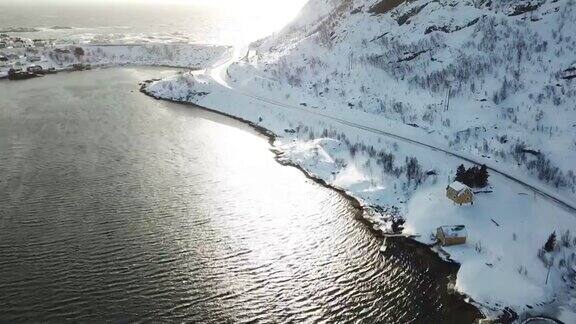 航拍无人机观察点罗浮敦岛地标