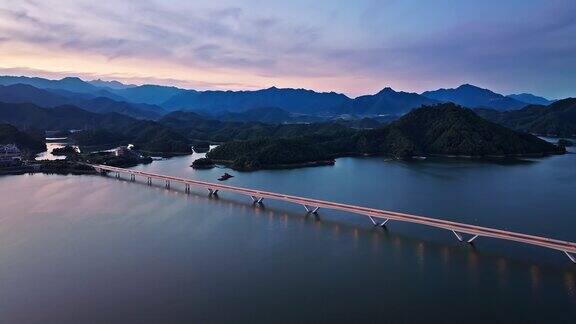 美丽的千岛湖自然景观的航拍镜头在淳安杭州浙江省中国