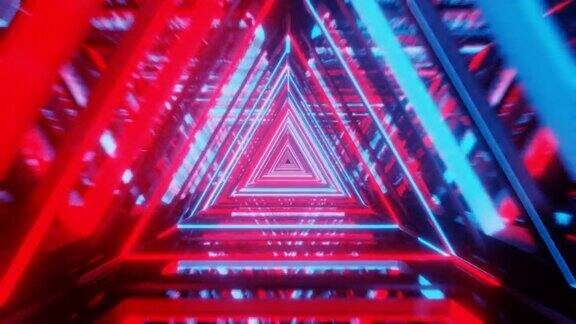 抽象三角形隧道可循环动画背景